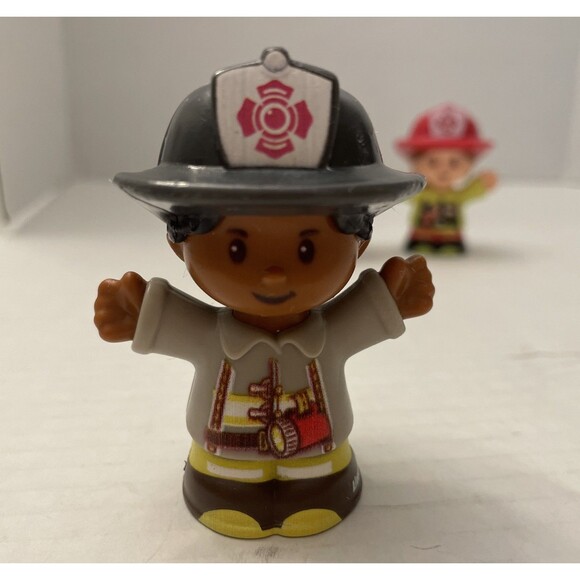 Fisher Price Little People Helping Others Firefighter Figure Girl & Boy Lot of 3 - Picture 2 of 8